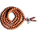 Zen Dear Unisex Teak Wood Prayer Beads Buddha Buddhist Beads Japa Mala Necklace Bracelet Bead