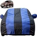 Zen Estilo Dustproof Car Cover with Mirror Pockets, Royal Blue Stripes, Taffeta Polyster,Triple Stitched, Compatible with Maruti Zen Estilo Car Cover (2009 to 2014), Zen Estilo Car Accessories