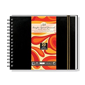 zen sangam artists - a4 spiral acrylic pad - landscape - 300 gsm - cold pressed sketchbook - canvas texture  40 pages - size 21x297cm 