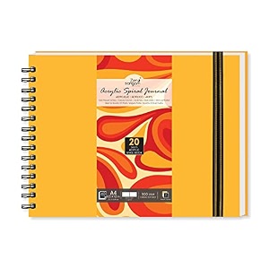 zen sangam artists - a3 spiral acrylic pad - portrait - 300 gsm - cold pressed sketchbook - canvas texture - 40 pages 