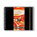 Zen Sangam Artists’ - A4 Spiral Acrylic Pad - Landscape - 300 GSM - Cold Pressed Sketchbook - Canvas Texture – (40 Pages) - Size (21x29.7cm) - Wiro Acrylics Art Book - Black