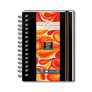 zen sangam artists - a6 spiral acrylic pad - portrait - 300 gsm - cold pressed sketchbook - canvas texture - 40 pages 