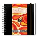 Zen Sangam Artists’ - Spiral Acrylics Journal - Square - 300 GSM - Canvas Texture - Cold Pressed Sketchbook - (40 Pages) - Size (20cmx20cm) - Wiro Acrylics Art Book - Black