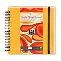 Zen Sangam Artists’ - A5 Spiral Acrylic Pad - Landscape - 300 GSM - Cold Pressed Sketchbook - Canvas Texture - (40 Pages) - Size (14.8x21cm) - Wiro Acrylics Art Book - Golden Yellow