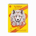 Zen Sangam Scribbles A4 Sketchbook | 50 Sheets 130GSM Acid-Free Paper | Top Spiral-Bound | for Artists, Kids &amp; Professionals | Ideal for Markers, Colored Pencils, Charcoal, Pastels | Yellow