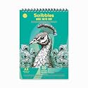 Zen Sangam Scribbles A4 Sketchbook | 50 Sheets 130GSM Acid-Free Paper | Top Spiral-Bound | for Artists, Kids & Professionals | Ideal for Markers, Colored Pencils, Charcoal, Pastels | Teal Blue