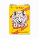 Zen Sangam Scribbles A5 Sketchbook | 50 Sheets 130GSM Acid-Free Paper | Top Spiral-Bound Sketchpad for Artists, Kids &amp; Professionals | Ideal for Markers, Colored Pencils, Charcoal | Yellow (Set of 1)