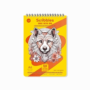 zen sangam scribbles a6 sketchbook  50 sheets 130gsm acid-free natural shade paper  wiro-bound sketchpad for artists amp students  ideal for markers colored pencils charcoal  yellow set of 3