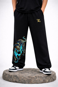 ZEN1FASHION Printed Men Black Track Pants