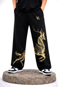 ZEN1FASHION Printed Men Black Track Pants