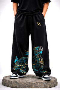 ZEN1FASHION Printed Men Black Track Pants