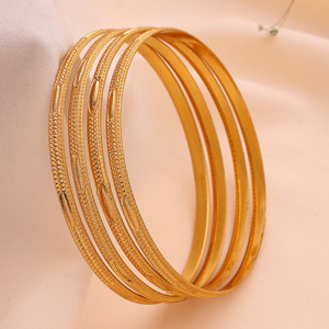 ZENEME Alloy Gold-plated Bangle Set Pack of