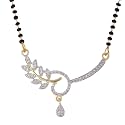 ZENEME American Diamond Gold Plated Designer Mangalsutra Jewellery for Women