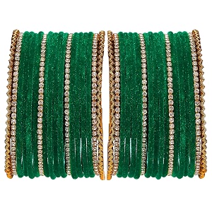 zeneme gold-plated matte finish velvet white american diamonds studded bangles set of 36 for girls and women