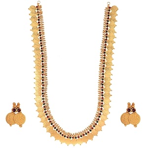 ZENEME Jewellery Set Gold Plated Long Traditional