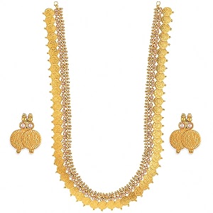 ZENEME Jewellery Set Gold Plated Long Traditional