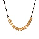 ZENEME Mangalsutra Gold Plated Leaf Vine Style Tanmaniya Nallapusalu Pendant with Black Beads for Women
