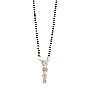 zeneme mangalsutra gold plated solitare cushion style pendant tanmaniya nallapusalu with black bead chain jewellery for women