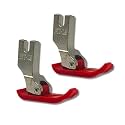 Zenith MT-18 Teflon Set of 2 Pressure Foot for Industrial Umbrella Double Big Machines Compatible with Jack Juki Gemsy Zenith Industrial (MT 18 Set of 2) Red Color