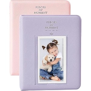 zenko 2-pack 64-pockets photo album for fujifilm instax mini 12117s8892550s7090 5 x 76 cm mini photo album pink and lavender