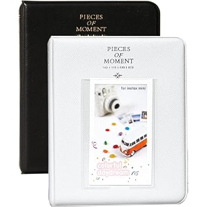 zenko 2-pack 64-pockets photo album for fujifilm instax mini 11 mini12 7s 8 8 9 25 50s 70 90 5 x 76 cm mini photo album compatible with camera photo book name card holder white amp black