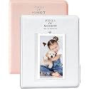Zenko 2-Pack 64-Pockets Photo Album for Fujifilm Instax Mini 12 Mini 11 7s 8 8+ 9 25 50s 70 90, 5 x 7.6 cm Mini Photo Album Compatible with Instant Camera, Photo Book, Name Card Holder (Pink and White)