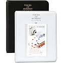 Zenko 2-Pack 64-Pockets Photo Album for Fujifilm Instax Mini 11 Mini12 7s 8 8+ 9 25 50s 70 90, 5 x 7.6 cm Mini Photo Album Compatible with Camera, Photo Book, Name Card Holder (White &amp; Black)