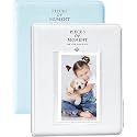 Zenko 2-Pack 64-Pockets Photo Album for Fujifilm Instax Mini13/12/11/9/8/SE/41/99/Evo/Liplay, Mini Photo Album Compatible with Instant Camera, Photo Book, Name Card Holder (Blue and Ice White)