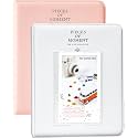 Zenko 2-Pack 64-Pockets Photo Album for Fujifilm Instax Mini 11 Mini12 7s 8 8+ 9 25 50s 70 90, 5 x 7.6 cm Mini Photo Album Compatible with Camera, Photo Book, Name Card Holder (Pink &amp; Smokey White)