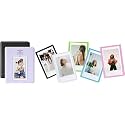 Zenko 2-Pack 64-Pockets Photo Album for Fujifilm Instax Mini 12 Mini 11 7s 8 8+ 9 25 50s 70 90, 5 x 7.6 cm Mini Photo Album Compatible with Instant Camera, Photo Book, Name Card Holder (Black and Purple) &amp; Magnetic Photo 