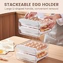 Egg Dispenser for Fridge | Space-Saving Rolling Egg Storage Box or Dispenser and Organizer for Refrigerator Storage | Egg Tray for Fridge (32 GRID EGG)