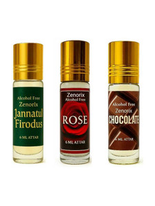 zenorix chocolate rose and jannatul feroduse attar perfume oil for men  women floral attar jannat ul firdaus rose chocolate