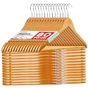 ZENOWICK Wooden Hangers 80 Pack, Heavy Duty Wood Hangers for Coats
