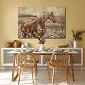 ZENPEE Horse Canvas Wall Art for Living Room Large Brown Horse Painting Western Farmhouse Wall Decor Above Couch Rustic Animal Wall Art 32x48 Inch