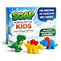 ZenseMe Soap Making Kit for Kids – DIY Soap Making Kit with Dinosaur Soap Moulds (3 Cute Dinosaurs) | Soap Making Supplies for Creative Play & Hygiene - DIY Kits for Kids with Mobile App