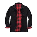 ZENTHACE Men's Full Flannel Lined Shirt Jacket, Heavy Washed Rugged Cotton