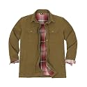 ZENTHACE Men's Full Flannel Lined Shirt Jacket, Heavy Washed Rugged Cotton