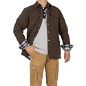 ZENTHACE Men's Full Flannel Lined Shirt Jacket, Heavy Washed Rugged Cotton