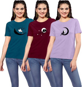 ZentWorld Pack of 3 Women Printed Round