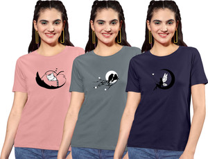 ZentWorld Pack of 3 Women Printed Round