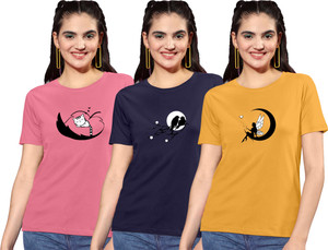 ZentWorld Pack of 3 Women Printed Round
