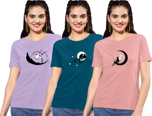ZentWorld Pack of 3 Women Printed Round