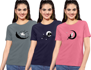 ZentWorld Pack of 3 Women Printed Round