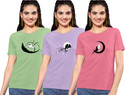 ZentWorld Pack of 3 Women Printed Round