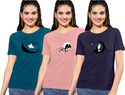 ZentWorld Pack of 3 Women Printed Round