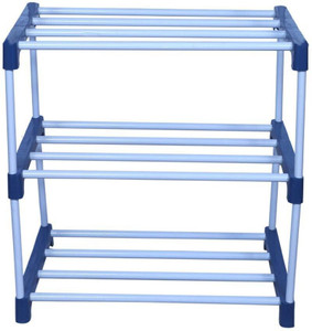 zenvexyo portable space saving 3 layer plastic book shelf plastic open book shelf finish color - blue diydo-it-yourself