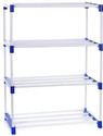 Zenvexyo Portable Space Saving 4 Layer Plastic book shelf Plastic Open Book Shelf (Finish Color - Blue, DIY(Do-It-Yourself))