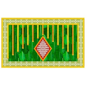 zeonely mart banana leaf backdrops decorations muggu backdrop for decorationssize 5x8 feet decoration clothes for background  ganpati decoration backdrop  vinayaka backdrop decorations