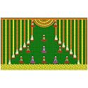 Zeonely Mart Coconut Background Decoration Cloth with Marigold Garlands Design Backdrop Cloth,Size :(5x8) feet Ganesh Pooja Decoration Backdrop | Pooja Background Decorations Cloth