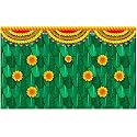 Zeonely Mart Ganesh chaturthi Decoration Cloths | vinayaka Backdrop Cloth for Decorations | Banana Leaf with Marigold Flower Decorations Cloth Size : (5 x 8) feet | Banana Backdrop Decoration Cloth